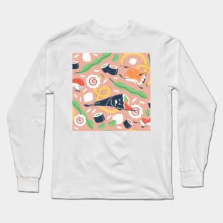 Funny Sushi Pattern Long Sleeve T-Shirt